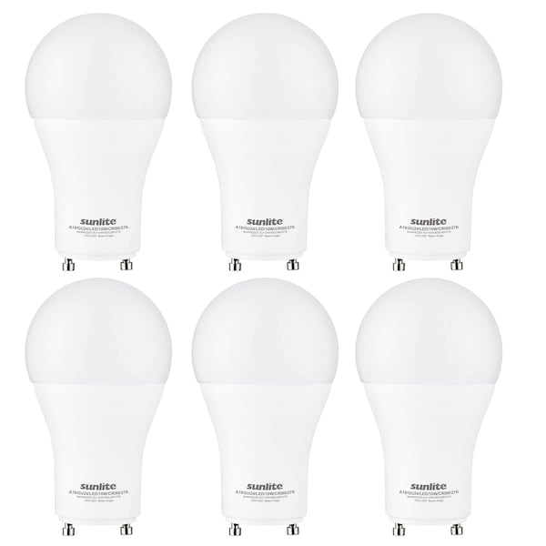 Sunlite LED 10W 60W Equiv 800 Lumen GU24 Twist Lock Base Dimmable Energy Star A19 Light Bulbs 2700K, 6PK 40259-NS - main